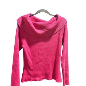 Elegant Pink Cowl Neck Sweater